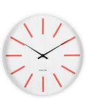 Horloge murale silencieuse rouge et blanche 40 cm Arruga Retro
