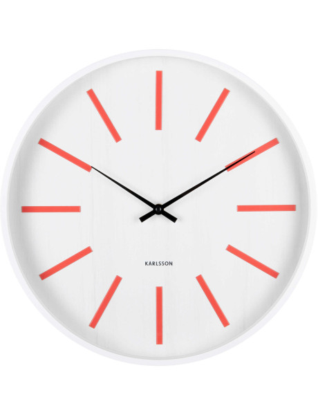Horloge murale silencieuse rouge et blanche 40 cm Arruga...