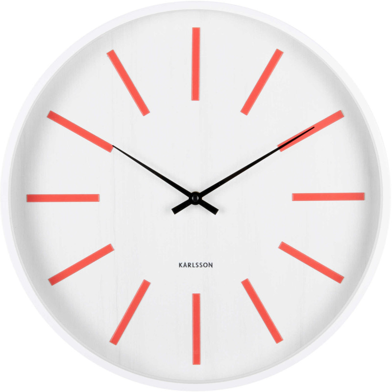 Horloge murale silencieuse rouge et...