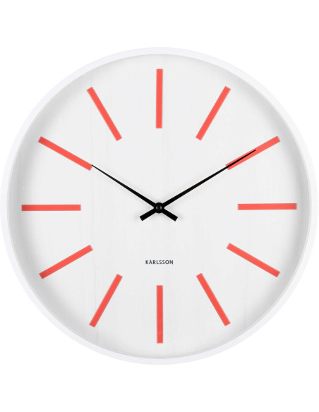 Horloge murale silencieuse rouge et blanche 40 cm Arruga Retro