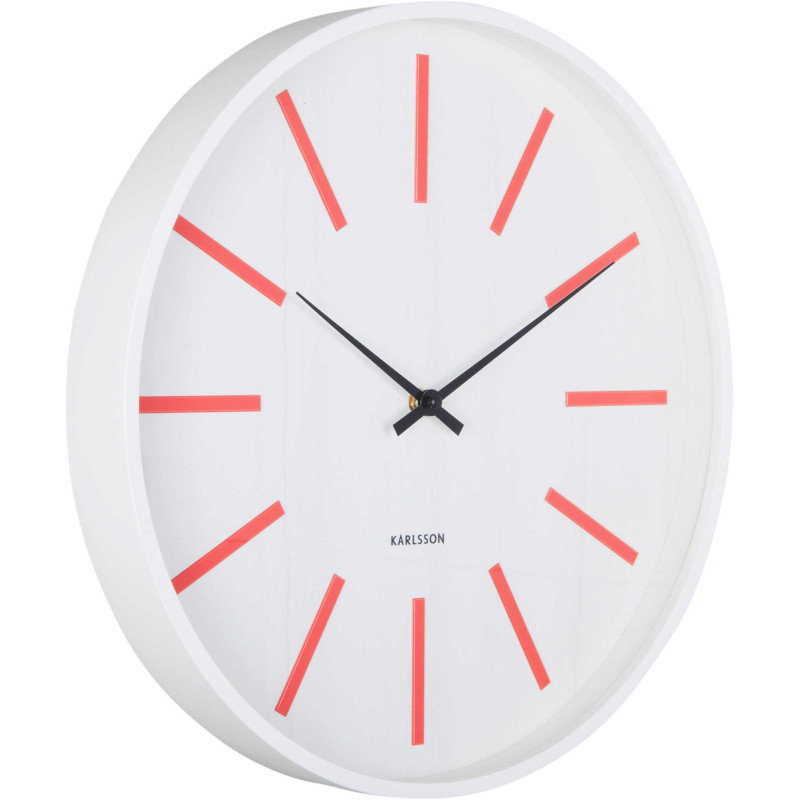 Horloge murale silencieuse rouge et...