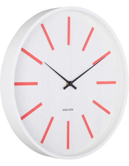 Horloge murale silencieuse rouge et blanche 40 cm Arruga Retro