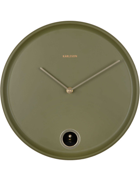 Horloge murale coucou vert olive en métal 30 cm Esencia Cuckoo