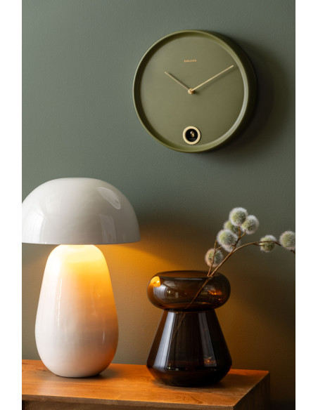 Horloge murale coucou vert olive en métal 30 cm Esencia Cuckoo