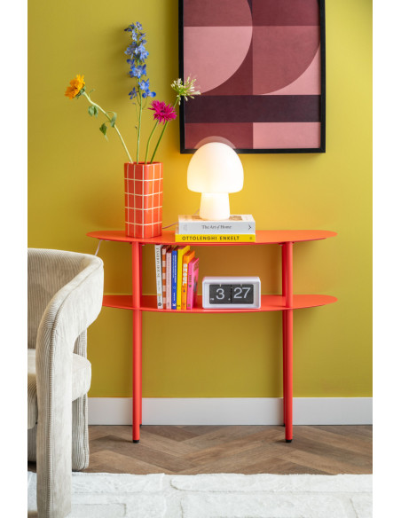 Vase céramique rouge à carreaux triangulaire 26 cm Retro Tiles
