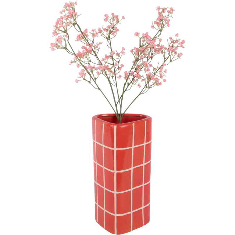 Vase céramique rouge à carreaux...