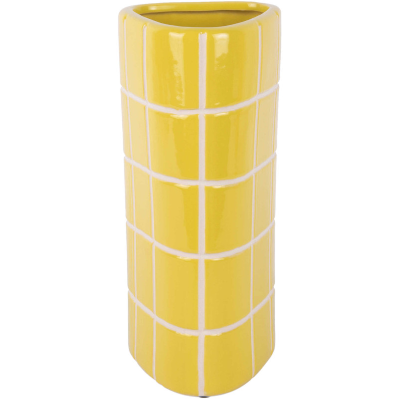 Vase céramique jaune à carreaux...