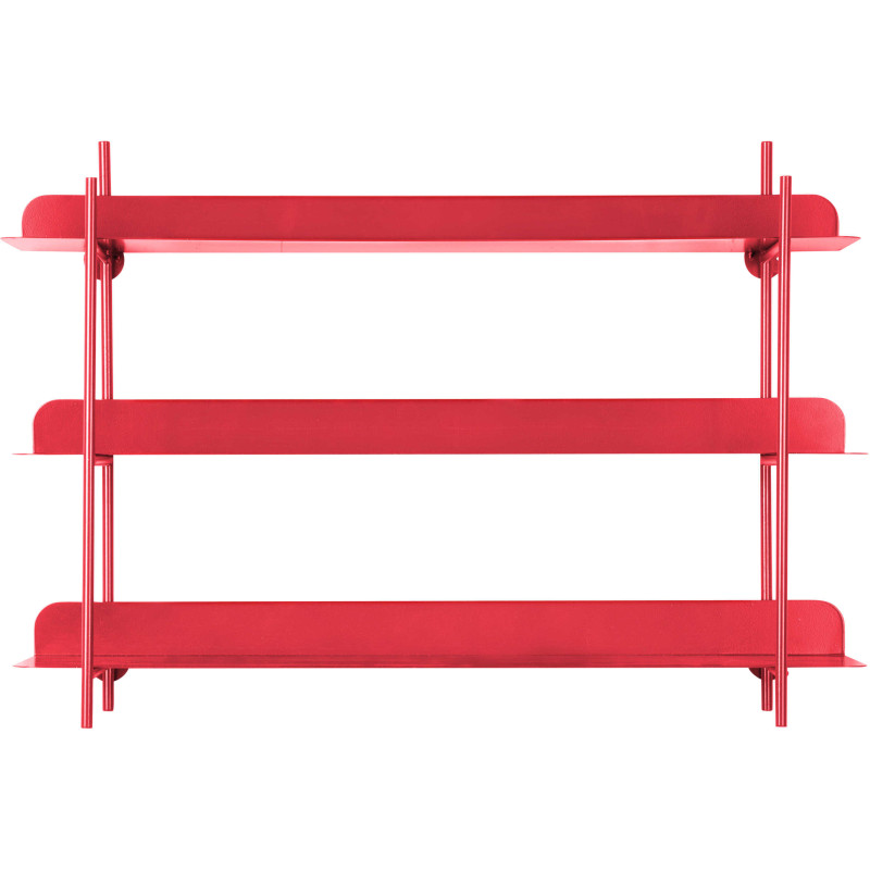Étagère murale rouge en métal...