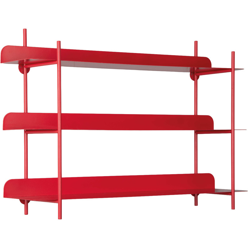 Étagère murale rouge en métal...