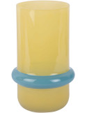 Vase en verre jaune et bleu Ø13,5x22 cm Animado Anillo