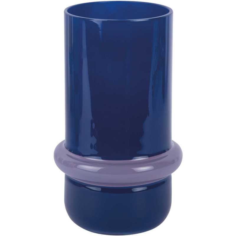 Vase en verre bleu cobalt et violet...