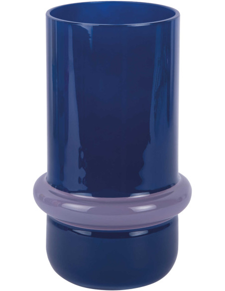 Vase en verre bleu cobalt et violet Ø13,5x22 cm Animado Anillo