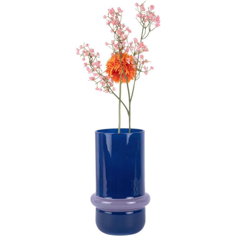 Vase en verre bleu cobalt et violet...