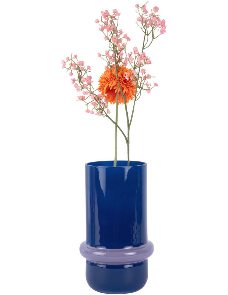 Vase en verre bleu cobalt et violet Ø13,5x22 cm Animado Anillo