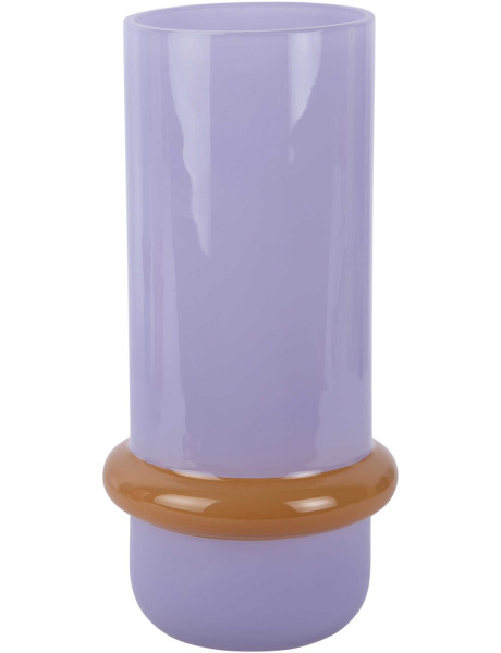 Vase en verre mauve et jaune Ø13,5x28 cm Animado Anillo