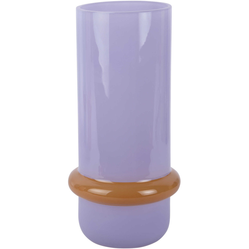 Vase en verre mauve et jaune Ø13,5x28...