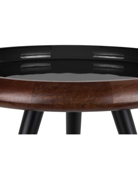 Tables gigognes rondes manguier métal noir Tripod