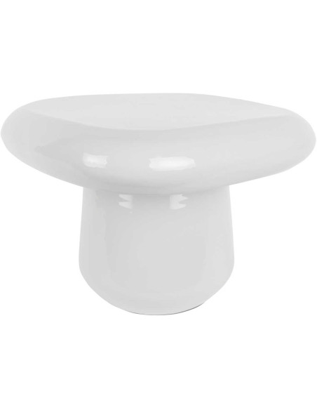 Table d’appoint blanche en métal 49x49x36 cm Roca