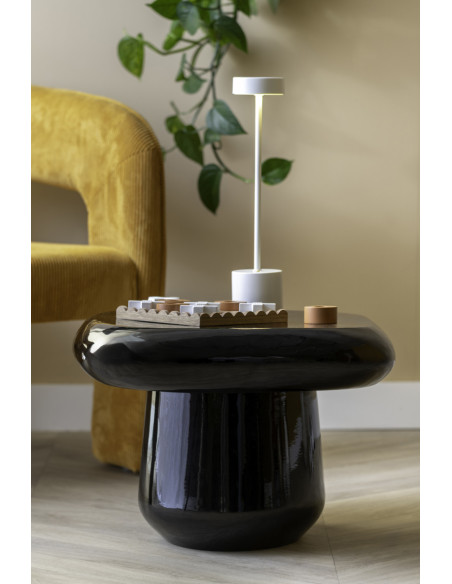 Table d’appoint noire en métal 49x49x36 cm Roca