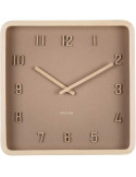 Horloge murale carrée marron en bois 26x26 cm Nervadura