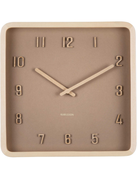 Horloge murale carrée marron en bois 26x26 cm Nervadura