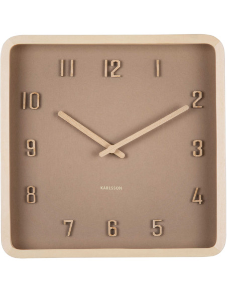 Horloge murale carrée marron en bois 26x26 cm Nervadura