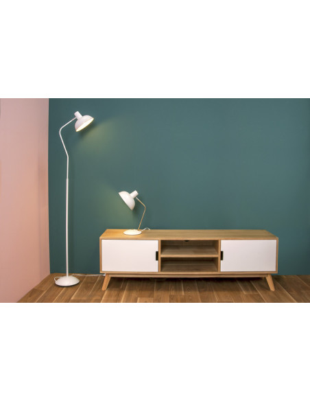 Lampe de bureau blanche orientable en fer H38 cm Hood