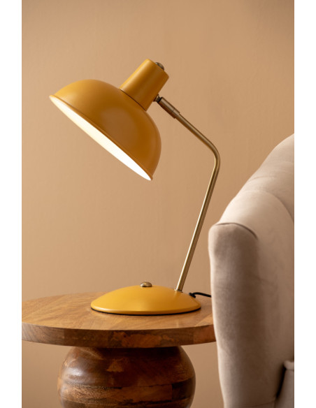 Lampe de bureau jaune orientable en fer H38 cm Hood