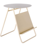Bout de canapé porte-revues blanc cassé en fer 40x48 cm Esencia