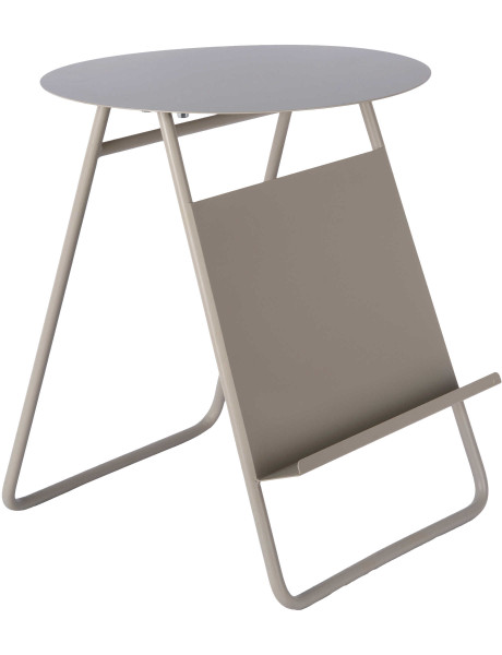 Bout de canapé porte-revues gris chaud en fer 40x48 cm...