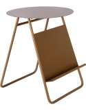 Bout de canapé porte-revues marron moka en fer 40x48 cm Esencia