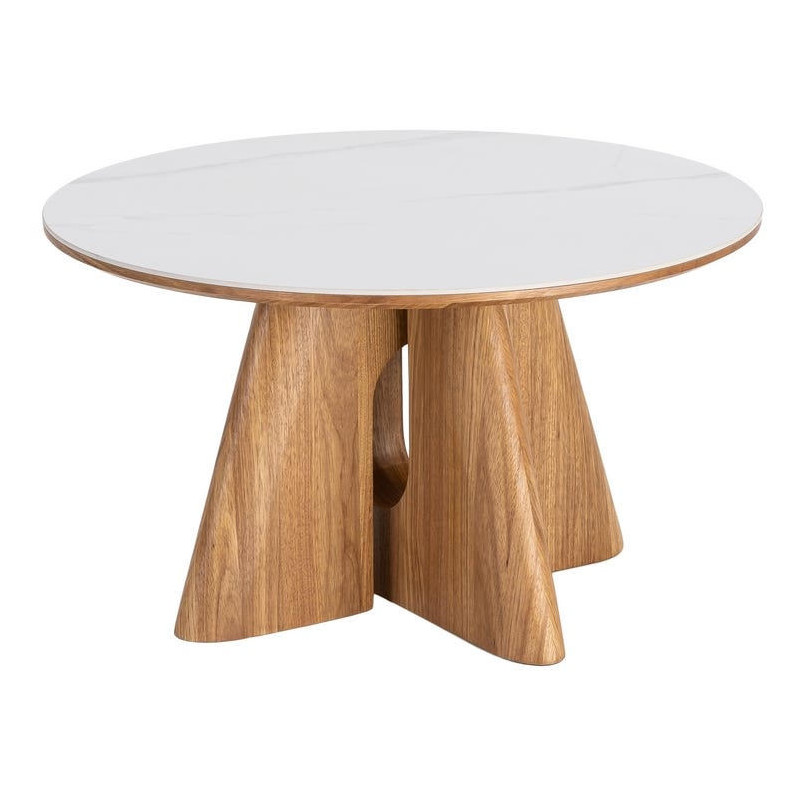 Table basse ronde céramique blanche...