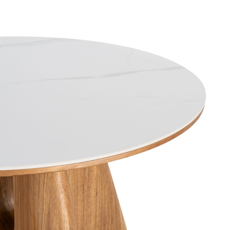 Table basse ronde céramique blanche...