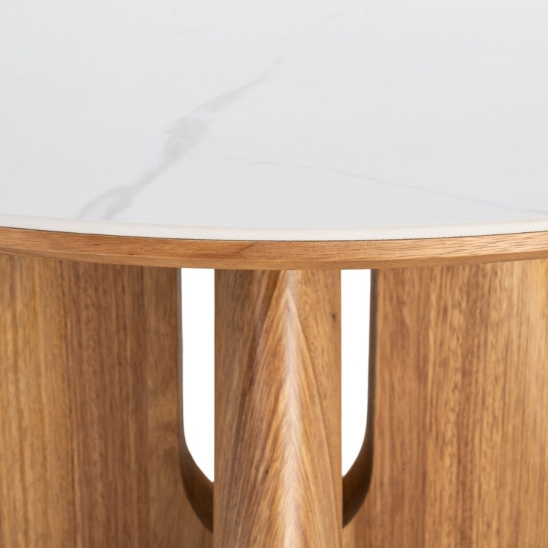 Table basse ronde céramique blanche...