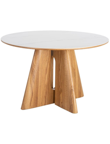 Table à manger ronde céramique bois 120 cm Pietrasanta