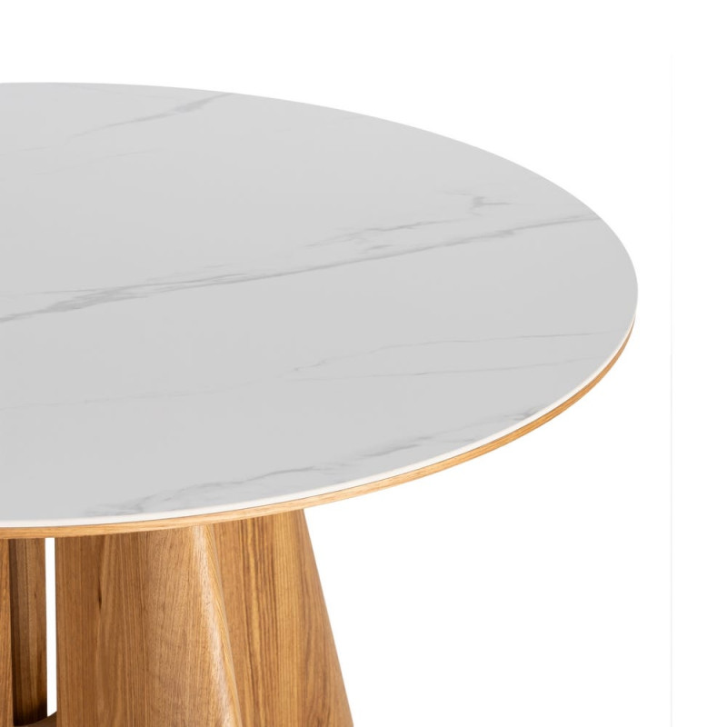 Table à manger ronde céramique bois...