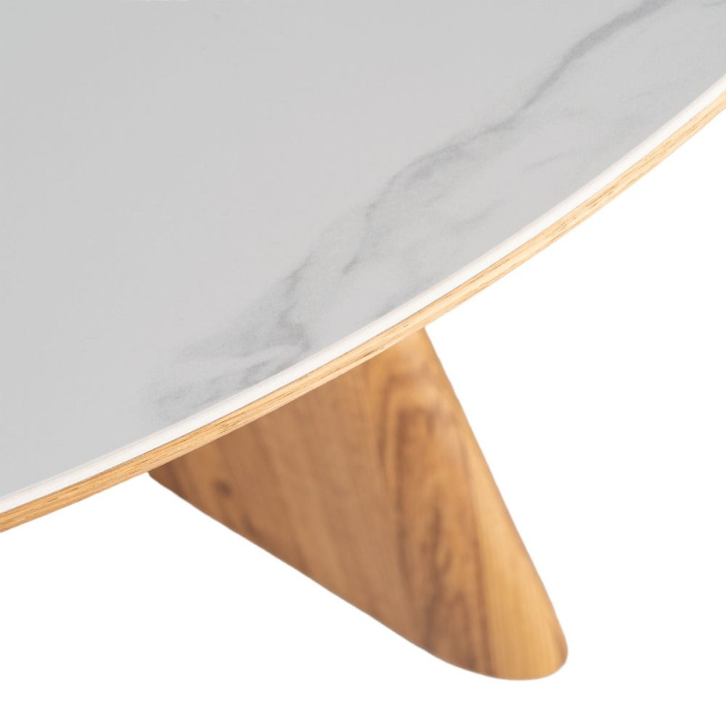 Table à manger ronde céramique bois...