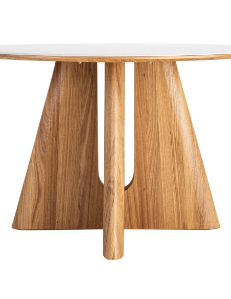 Table à manger ronde céramique bois 120 cm Pietrasanta