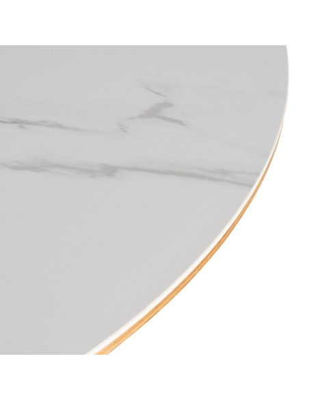 Table à manger ronde céramique bois 120 cm Pietrasanta