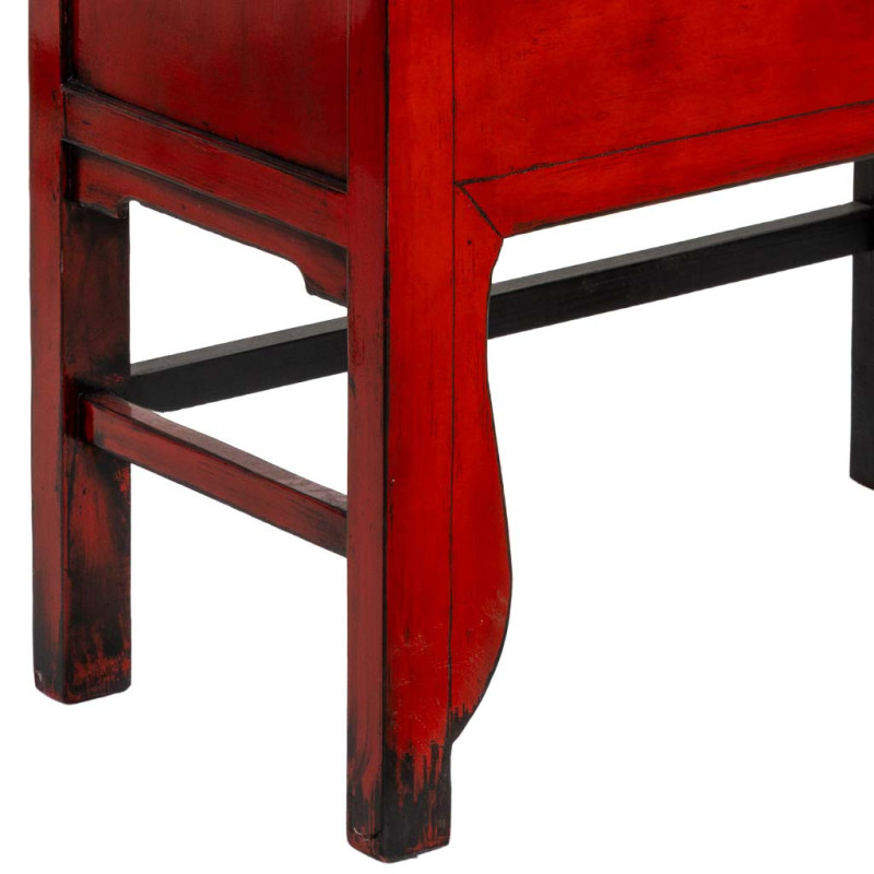 Armoire chinoise rouge laquée 194 cm...