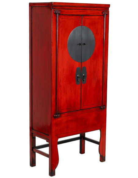 Armoire chinoise rouge laquée 194 cm Pingyao