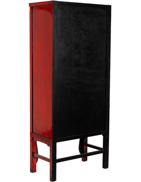 Armoire chinoise rouge laquée 194 cm Pingyao