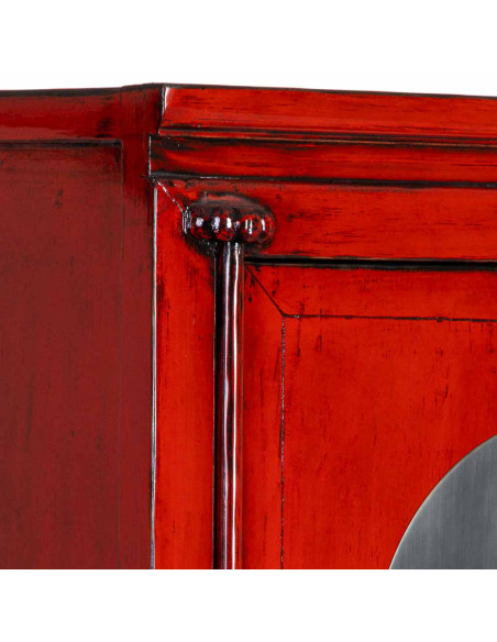 Armoire chinoise rouge laquée 194 cm Pingyao