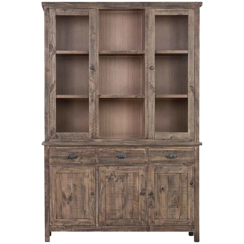 Vitrine vaisselier bois marron 140 cm...