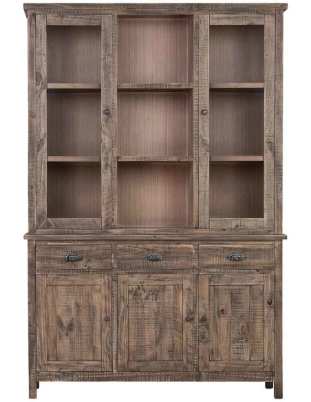 Vitrine vaisselier bois marron 140 cm Barichara