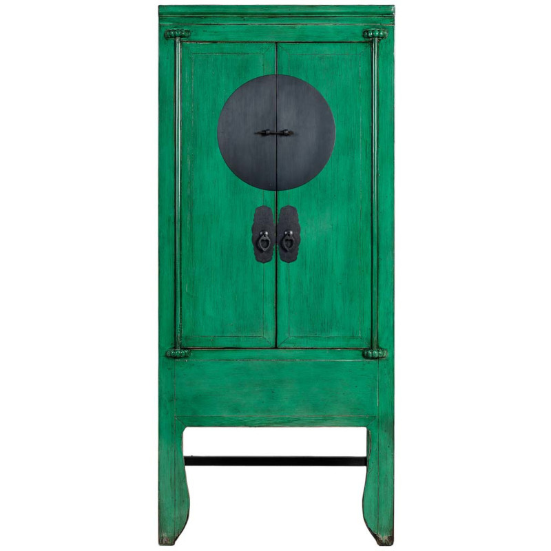Armoire chinoise verte en bois 2...