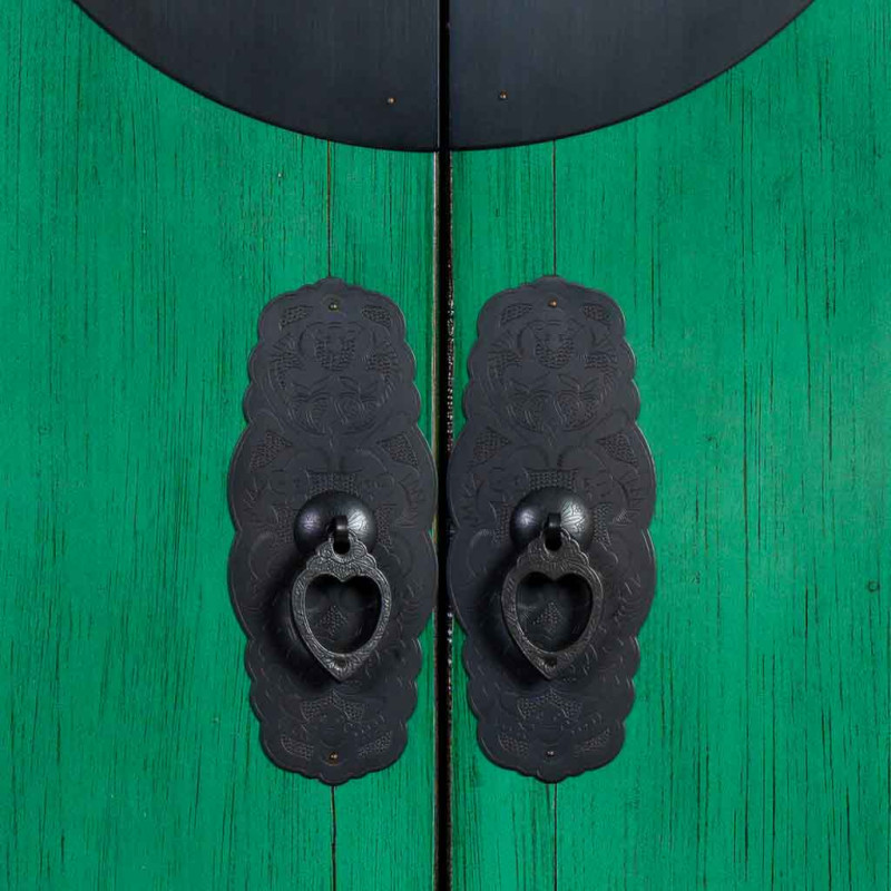 Armoire chinoise verte en bois 2...