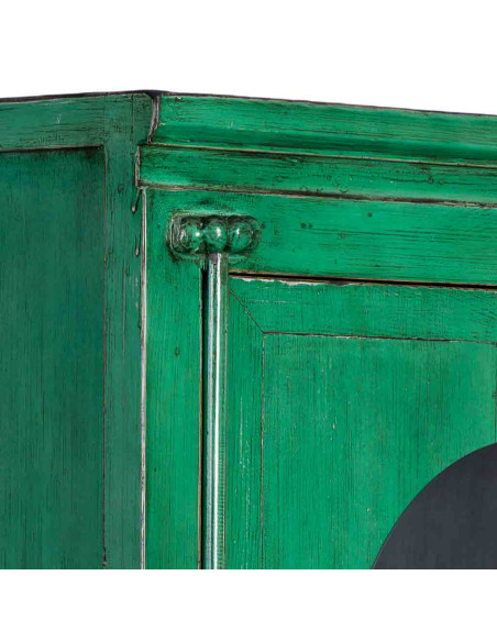 Armoire chinoise verte en bois 2 portes 194 cm Pingyao