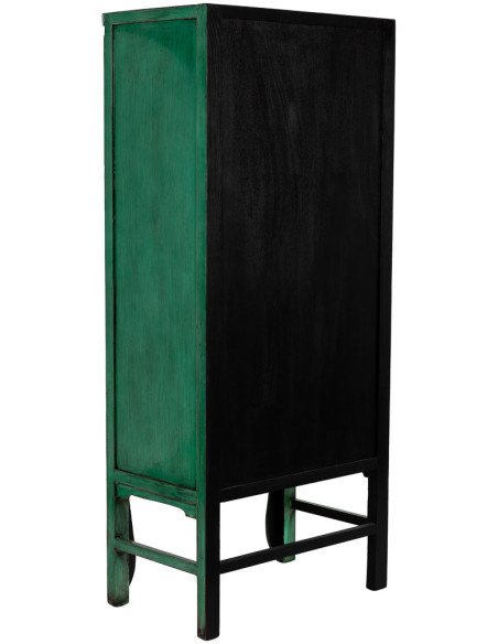 Armoire chinoise verte en bois 2 portes 194 cm Pingyao