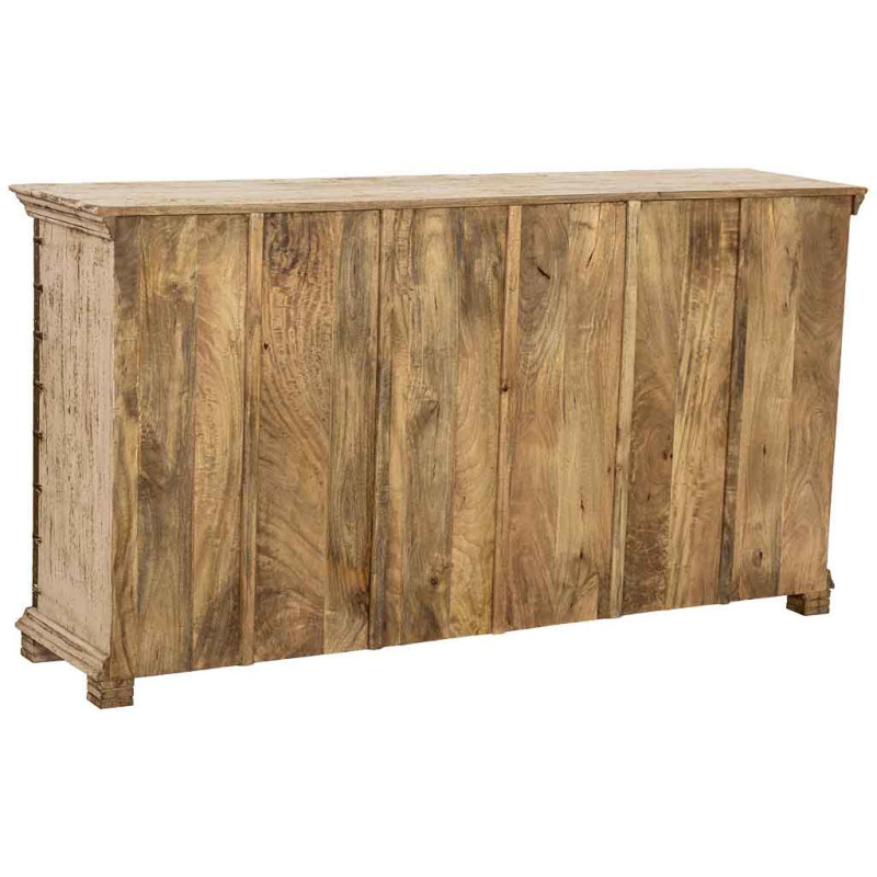 Buffet indien blanc turquoise bois et...